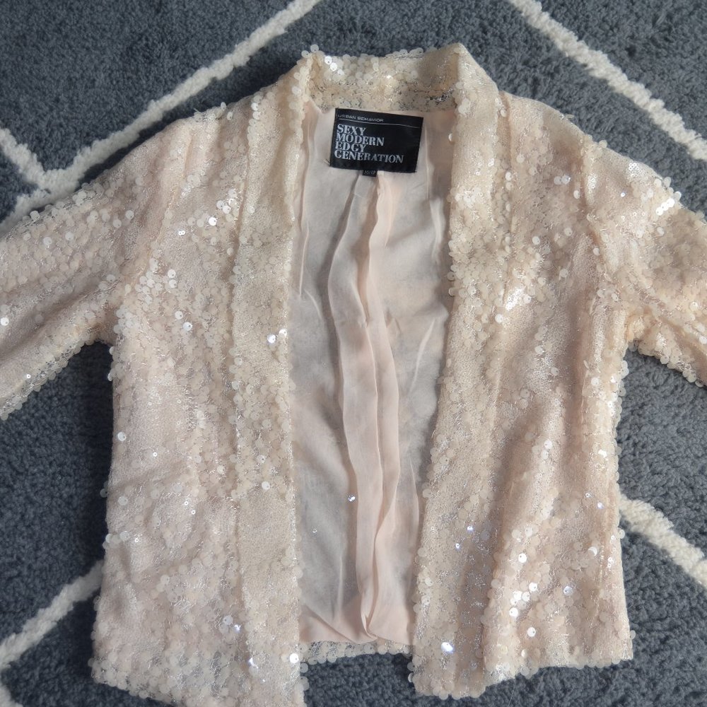 Cream Sequin Blazer